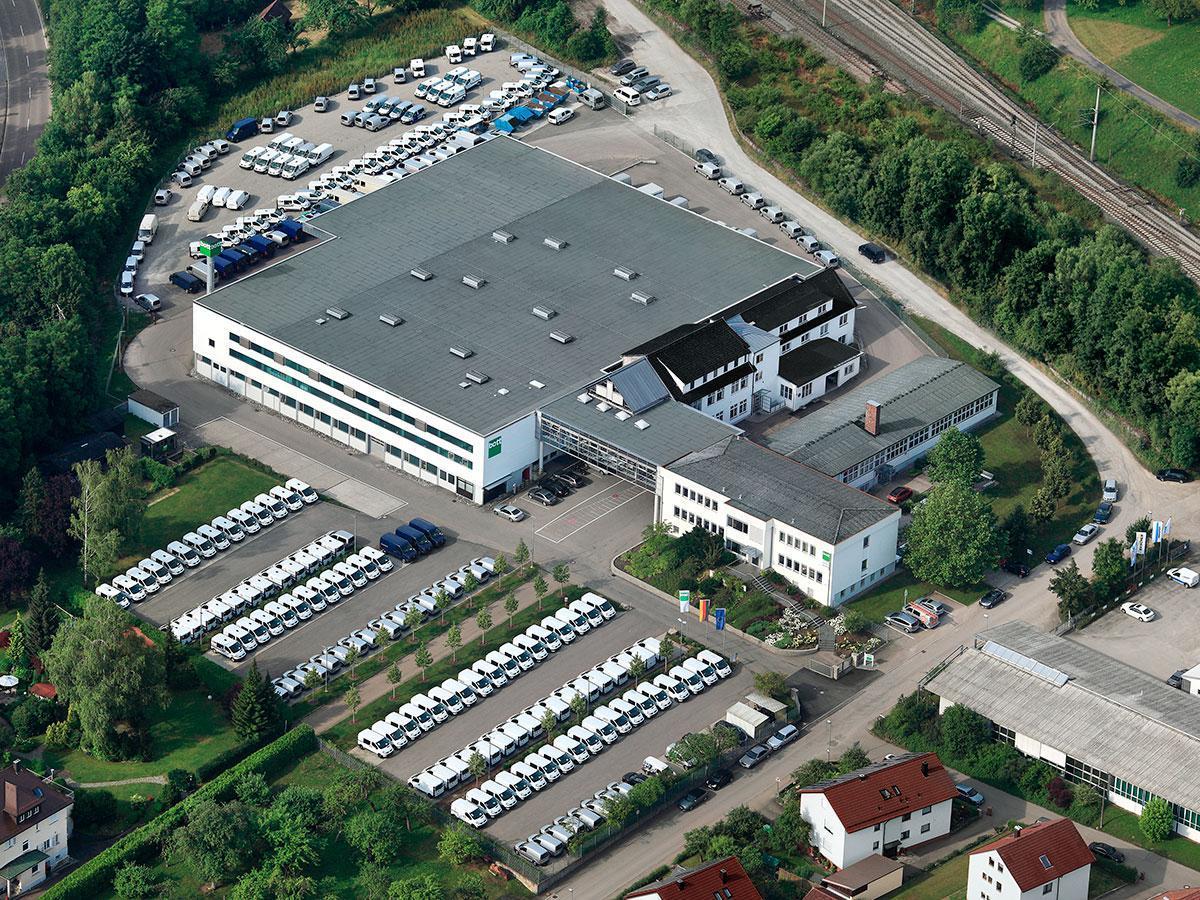 Immagine dall'alto dell'edificio amministrativo di Gaildorf